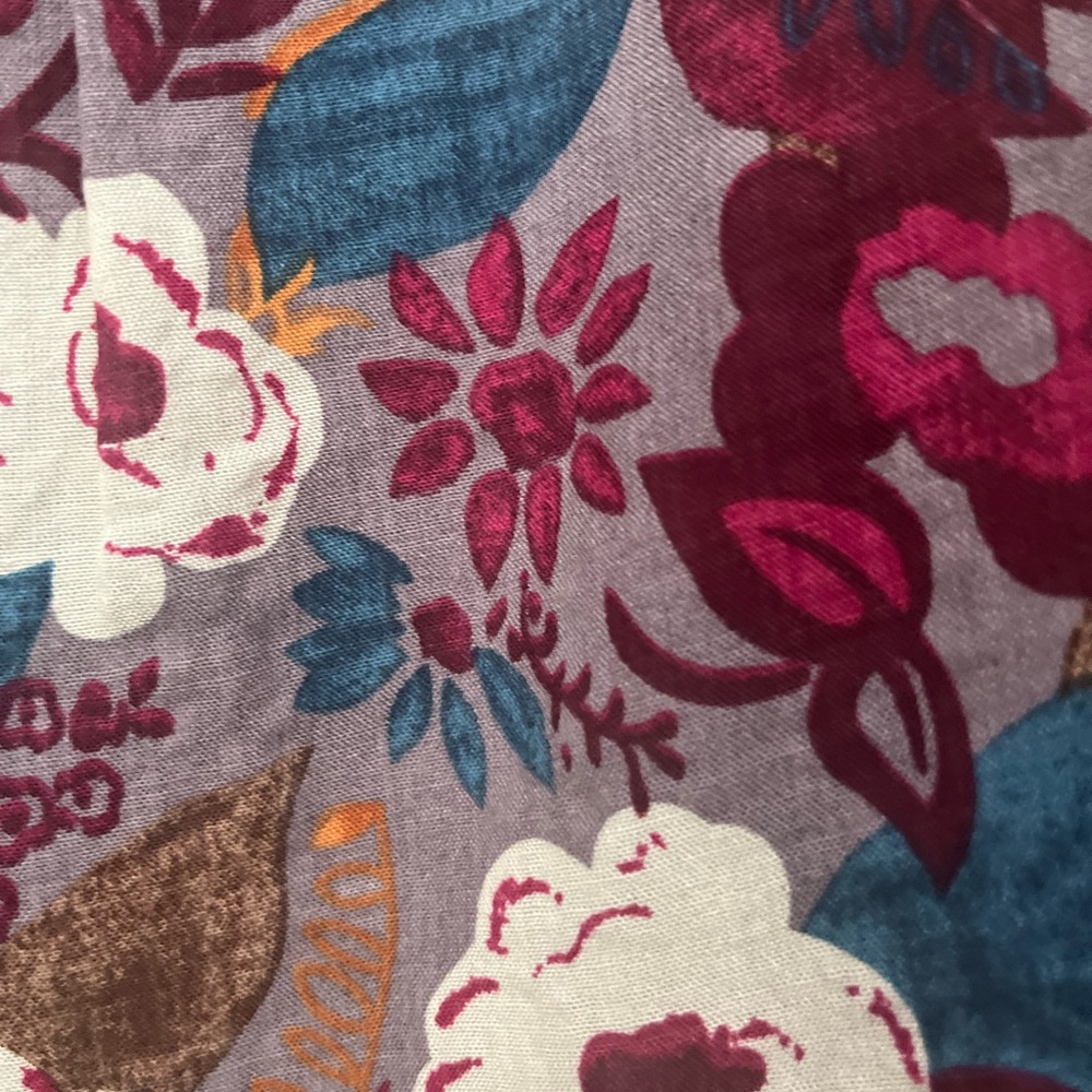 entro Maroon Floral Puff Sleeve Peplum Blouse - Picture 5 of 7